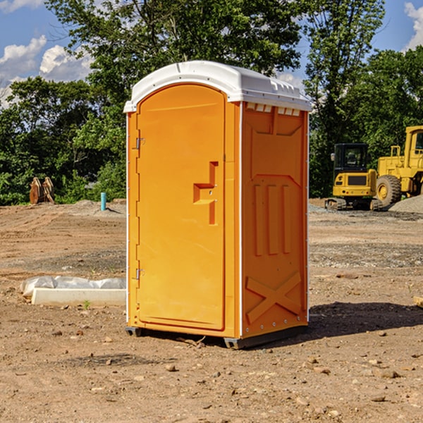 how often are the porta potties cleaned and serviced during a rental period in Munford